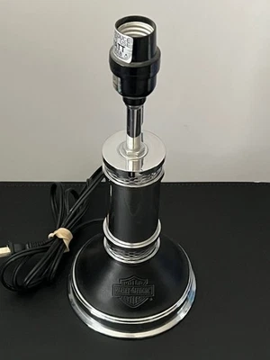 12.5" Harley Davidson Table Lamp Light ~ Pull Chain ~ Black Silver ~ Free Ship - Image 1 of 4