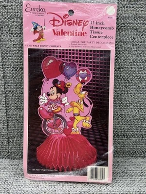 Disney 1991 Mickey Honeycomb Valentine Centerpiece Vintage Eureka Decoration 11" - Image 1 of 4