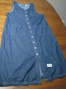 VTG Expressions Plus Western Womens Denim Dress Jumper Cottage Core Size 1X Tall - Picture 1 of 14