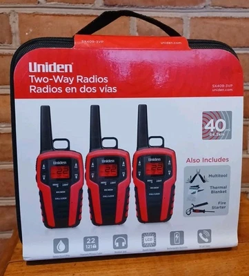 Uniden SX409-3VP 40 Mile 22 Channel Two-Way Radios - Red, Pack of 3 - Image 1 of 4