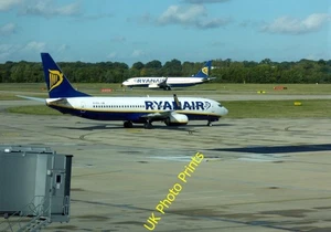Photo 6x4 Airside at Stansted Airport Chapel End\/TL5624 Two Ryanair airc c2016 - Picture 1 of 1