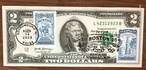 2025 BOSTON 2026 WORLD Stamp Show REAL $2 Dollar FIRST DAY COVER # FDC 423F - Picture 1 of 4
