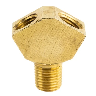 Brass Y Splitter 1/4" MNPT x 1/4" FNPT Fitting Gas .25" x .25" WYE Fitting - Image 1 of 4