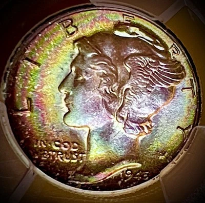 1945-D Mercury Dime 10c MS67 Color Secure PCGS - Image 1 of 4
