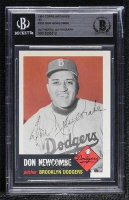 BAS 1991 Topps Archives The Ultimate 1953 Set Don Newcombe #320 BGS Authentic - Image 1 of 2