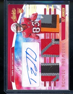 2025 Panini Absolute Auto Rookie Premiere Triple Patch Tez Johnson /399 Bucs - Bild 1 von 2