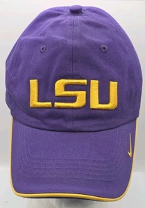 LSU Tigers NCAA Nike Team Strapback Hat Purple Hook and Loop Dad Cap Adult - Picture 1 of 11