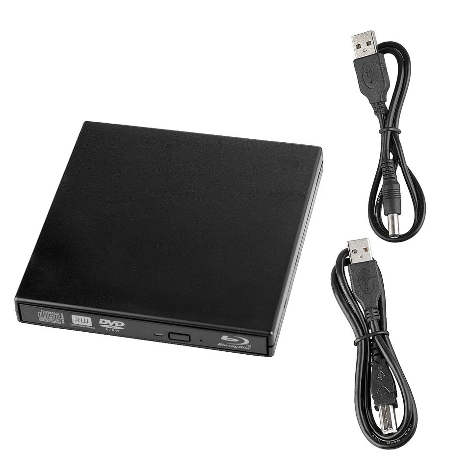USB Blu-ray Burner PC External BD 25GB 50GB DVD CD RW Writer Movie Player Drive - Image 1 of 4