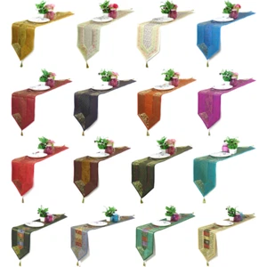 Brocade Art Silk Handmade Table Cloth Wedding Party Decor Table Runner 72” X 12” - Picture 1 of 134