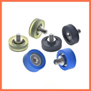 M8 Screw Steel Pulley Ball Roller Bearings Track Guide Rol PU Polyurethane - Picture 1 of 22