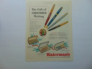 1949 WATERMAN'S INK PENS The Gift of Smoother Writing art print ad - Picture 1 of 1