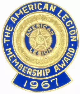 1967 Vintage American Legion Membership Award Anstecknadel Kriegsveteran Hut Tack - Bild 1 von 3