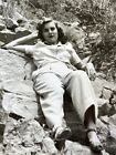 i6 Photograph 5X7 Pretty Woman Posing On Rocks In Hollywood Hills 1942 POV