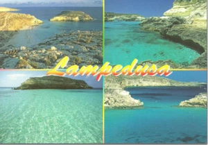 CARTOLINA SICILIA SICILY POSTCARD LAMPEDUSA ISOLE PELAGIE MULTIFOTO MARE E COSTE - Bild 1 von 1