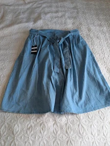 BNWT Crew Clothing Size 18 Ladies Denim Skirt Midi Button - Picture 1 of 9
