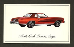 1976 Chevrolet Monte Carlo Landau Coupe Post Card  ~ NM - Picture 1 of 2