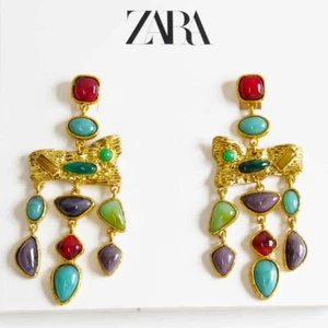 New Zara Boho Chandelier Statement Earrings Retro Women Party Vacation Jewelry - Picture 1 of 6