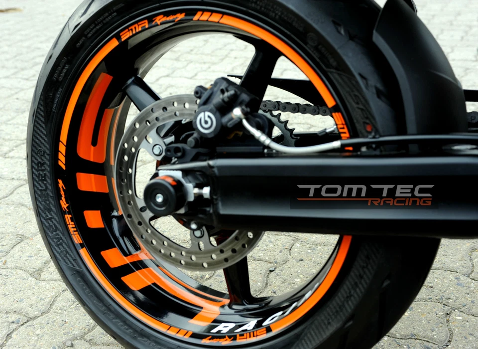 Pegatina pegatina para llantas Supermoto llantas KTM Superduke 950 990 SMR SM RC8 SDR Foto 1 de 4