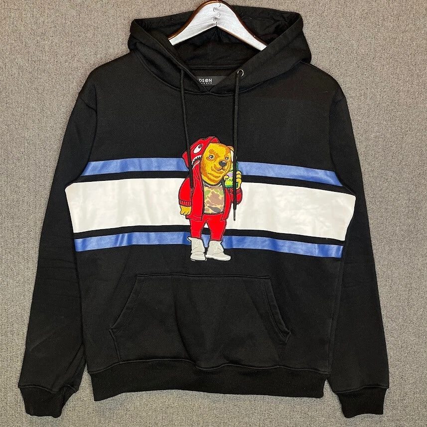 HUDSON Ropa Exterior Sudadera con Capucha Oso Bordado Ropa de Calle Pullover Negro M Para Hombre’s Foto 1 de 4