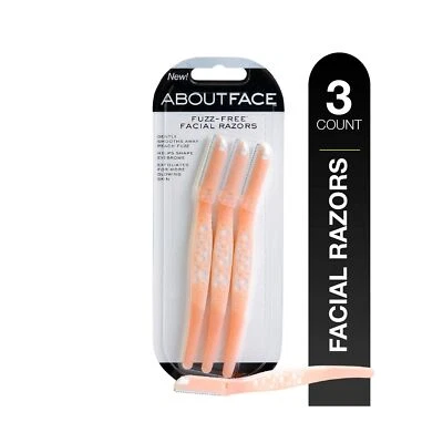 Maquinillas de afeitar faciales sin pelusa About Face para afeitar y exfoliar - Incluye 3... Foto 1 de 4