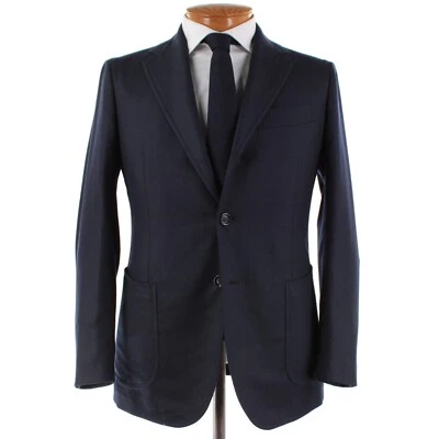 Traje de dos piezas Stile Latino nuevo con etiquetas mezcla de lana talla 48R (38R EE. UU.) en azul liso Foto 1 de 4