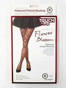 TOUCH UPS Flower Blossom High Waist Pantyhose Patterned Fishnet Stocking - Picture 1 of 6