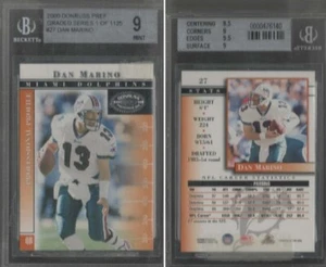 2000 DAN MARINO, # 27 DONRUSS PERF GRADED SERIES, 1 of 1125, BECKETT MT 9, - Picture 1 of 1