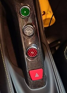 Fits Ferrari 488 GTB PISTA 16-20 F1 Gear Button in Tri Colors Carbon Fiber - Picture 1 of 4