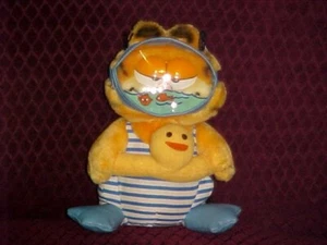 Peluche Garfield subacqueo 9" con etichette di Dakin 1981 raro - Foto 1 di 3