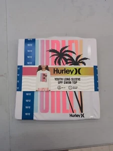 Hurley Long Sleeve Dri-Fit UPF 50+ Shirt White Girls Size 10/12 Swim Top AM1 - Picture 1 of 4