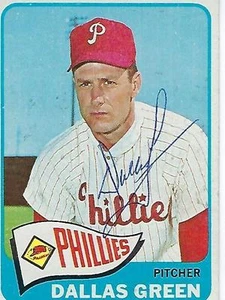 DALLAS GREEN FIRMATO 1965 TOPPS #203 - PHILADELPHIA PHILLIES - Foto 1 di 1