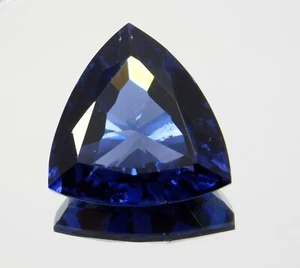 Natural 14Ct Blue Sapphire Trillion Cut Loose Gemstone "CERTIFIED" - Picture 1 of 9