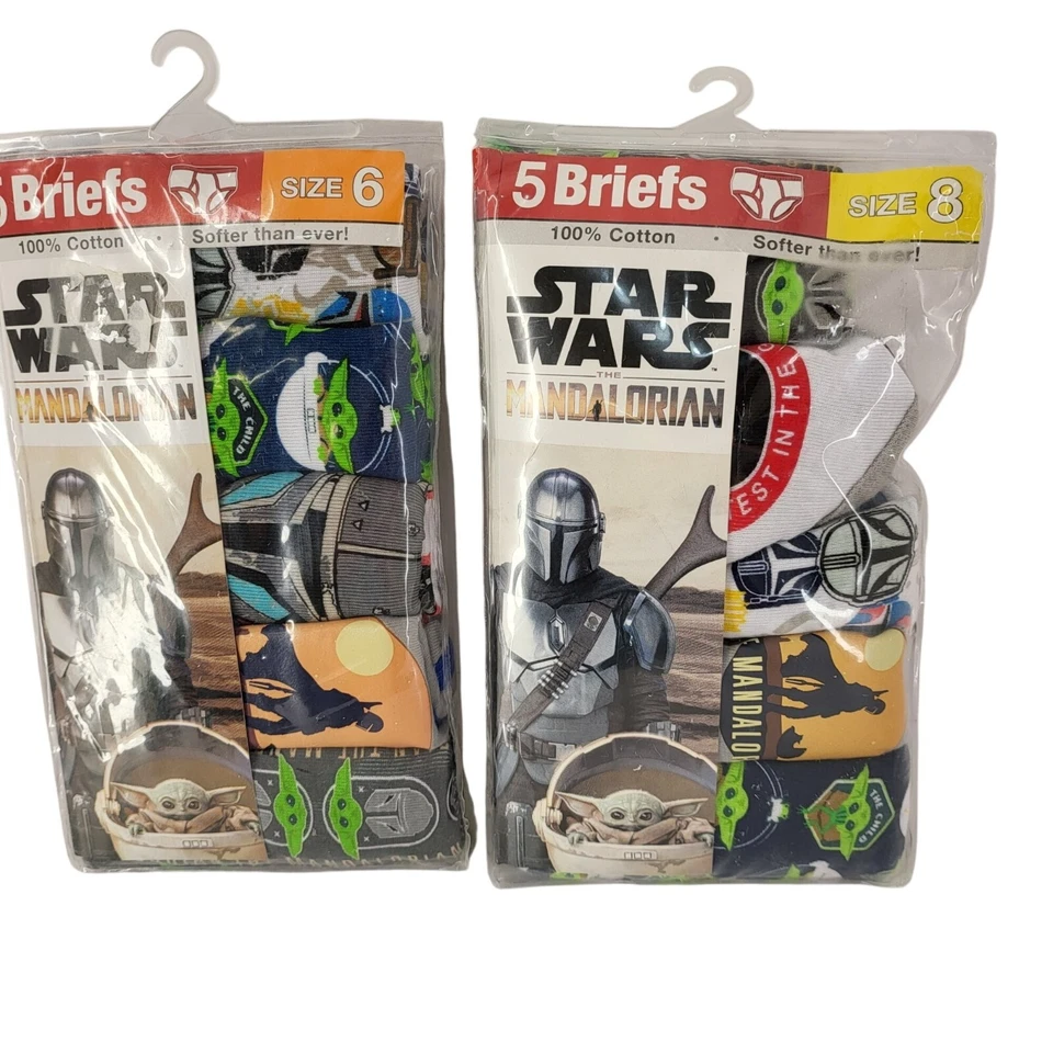 Boys Star Wars Mandalorian 5pk Underwear Briefs Size 8 Graphic Character