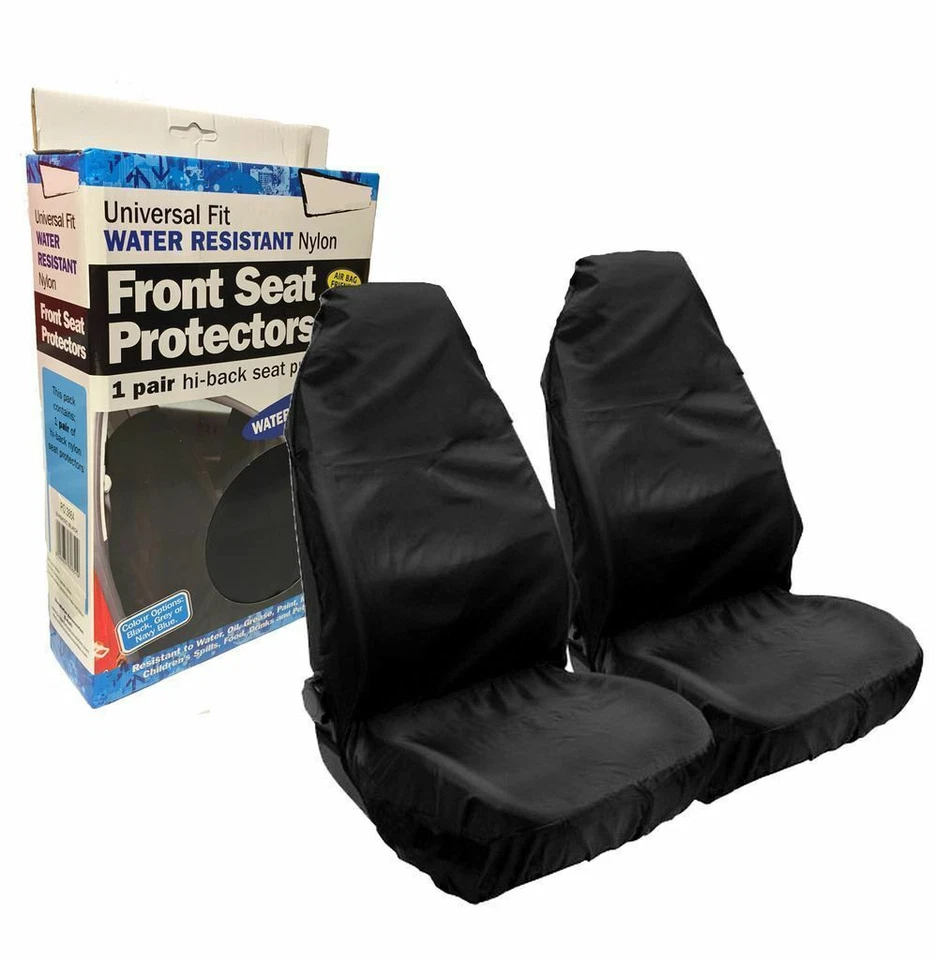Subaru Justy Front Seat Protectors Covers Heavy Duty Waterproof Cover Black Pair - Image 1 of 1