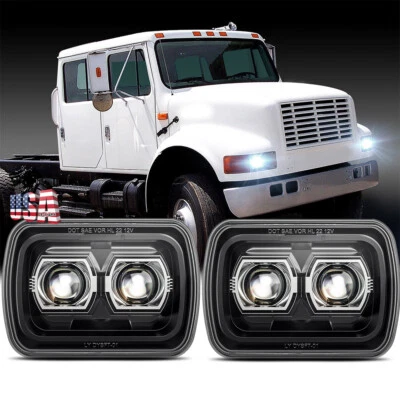 2pcs 7x6 5x7 LED Headlights for International Harvester IHC 7500 7400 7300 Truck - Image 1 of 4