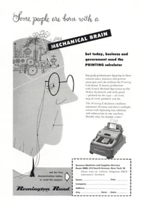 1951 Remington Rand Calculator: Mechanical Brain Vintage Print Ad - Picture 1 of 1