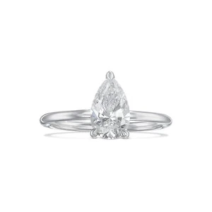 14k White Gold Ring E VVS2 2 Ct Lab-created Diamond IGI Certification Love Gift - Picture 1 of 8