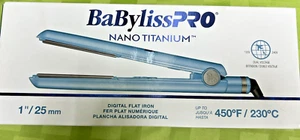 BabylissPRO Nano Nano Titanio 1" Mini Plancha Alisadora Azul BNT3053UC $199+ - Imagen 1 de 16