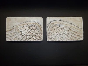 Pair of ANGEL WINGS HOME WALL DECOR SCULPTURE ART CARVING - Bild 1 von 10