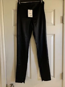 Theory Skinny Legging 4 Black Satin Stretch Pants Ankle Zip Msrp $295 New W Tags - Picture 1 of 5