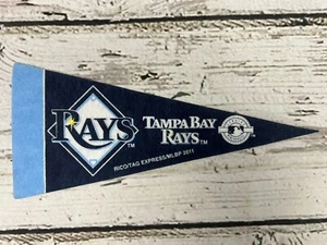 2011 Tampa Bay Rays Mini Pennant MLB Spell Out Logo Miniature Flag Banner 9 inch - Picture 1 of 5