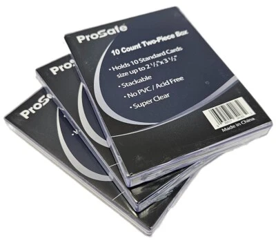 (3 Boxes) Pro-Safe 2 Piece Plastic Card Storage Box (10 Count Size) Slider Box - Image 1 of 4