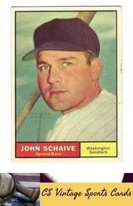1961 Topps #259 John Schaive ROOKIE - Picture 1 of 2