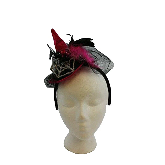 Witch Hat Spider Web Headband Hair Clip Tie Halloween Costume Headwear Accessory - Image 1 of 1