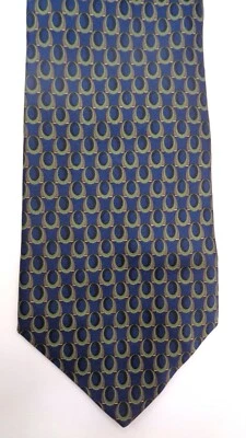 COUNTESS MARA Men's 100% Silk Necktie Luxury Designer GEOMETRIC Blue/Green EUC - Image 1 of 4