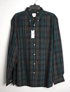 Camisa de manga larga para hombre Dillard's Rowm XL verde a cuadros hombre nueva con etiquetas - Imagen 1 de 5