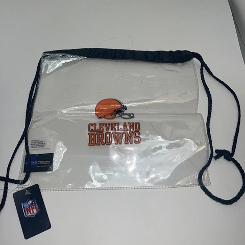 Little Earth Productions Cleveland Browns Clear See-thru Bag 12 x 11 .5 Cover