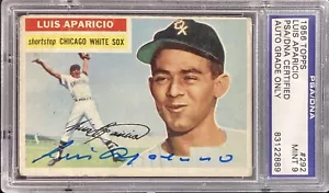 Luis Aparicio Signed 1956 Topps #292 Card Orioles HOF PSA/DNA Autograph Mint 9 - Picture 1 of 2
