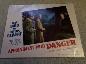 “Appointment With danger” Movie Lobby Card. Alan Ladd. 11x14