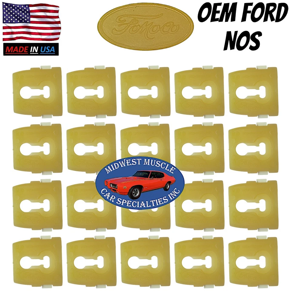 71-72 NOS Ford Lincoln Mercury corpo lateral cinto moldura acabamento clipes 20p IT - Imagem 1 de 4